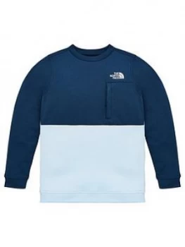 Image of The North Face Boys Slacker Crew Neck Sweat - Blue, Size XS, 6 Years