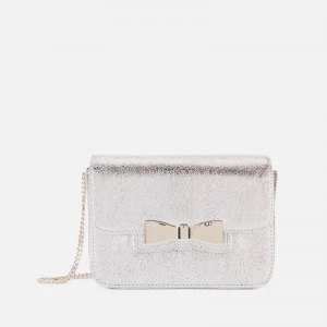 Image of Ted Baker Womens Octavi Slotted Bow Cross Body Bag - Silver