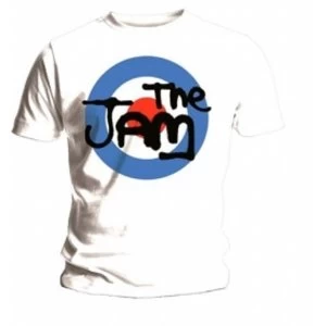 Image of The Jam - Spray Target Logo Mens Large T-Shirt - White