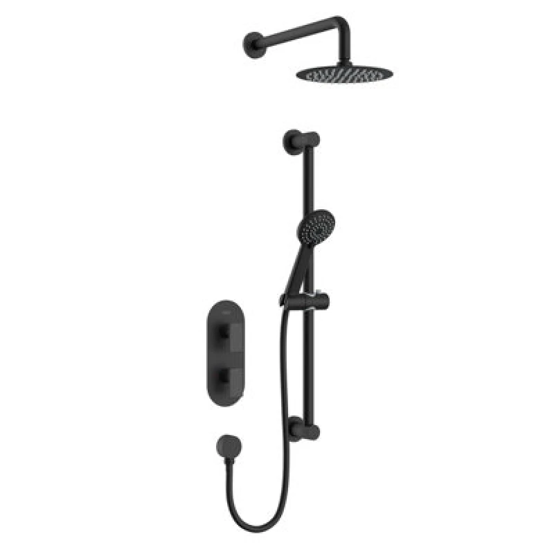 Image of Bristan Frammento Black Concealed Shower + Fixed Head Frammento Blk Shwr Pk