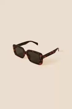 image of Oversized Tortoiseshell Rectangle Sunglasses