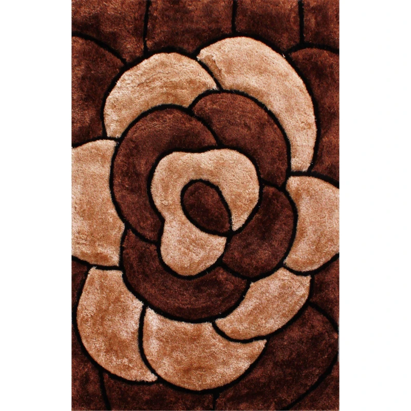 Image of Ultimate Rug 3D CARVED ROSE - Brown Brown 60/110cm