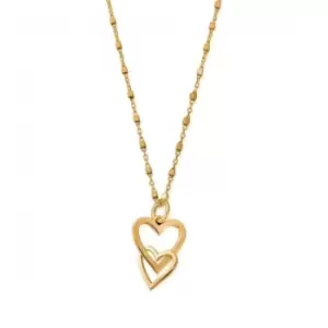 Image of Gold Interlocking Love Heart Necklace GNDC1069