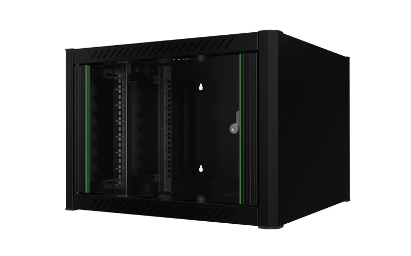 Image of Lanview RWM07U56BL rack cabinet 7U Wall mounted rack Black
