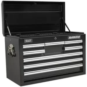 Image of 660 x 315 x 430mm BLACK 8 Drawer Topchest Tool Chest Lockable Storage Cabinet