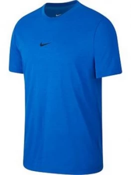 image of Nike Dry Just Do It T-Shirt, Blue Size M Men