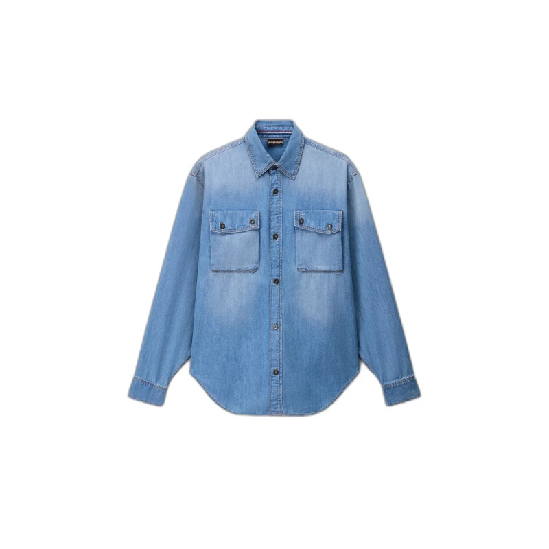 Image of Long sleeve shirt Napapijri O-Kiene Bleu Male XS