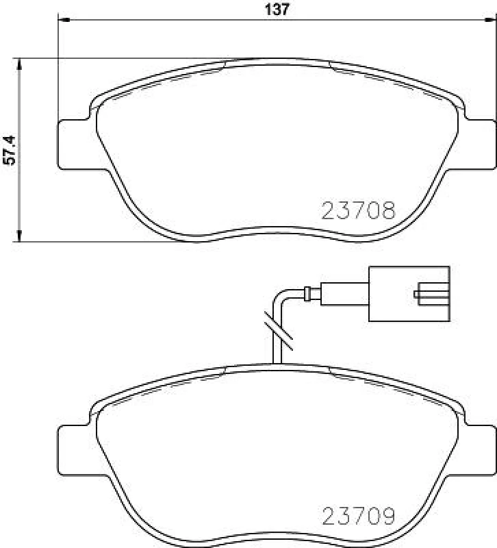 Image of HELLA Brake pad set HELLA 8DB 355 015-791