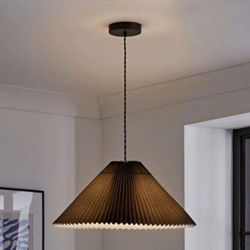 Image of VALUELIGHTS Ceiling Light Fitting Pleated Lampshade Hanging Living Room Lighting LED Bulb 26747