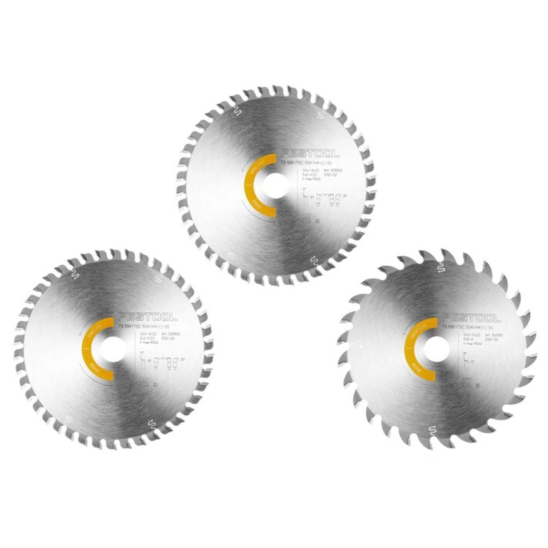 Image of Festool F-KSB-SORT/3 160mm Circular Saw Blade 3 Piece Set 578547 Diameter: 160mm