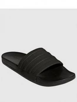 Image of adidas Adilette Comfort Slides - Black, Size 7, Women