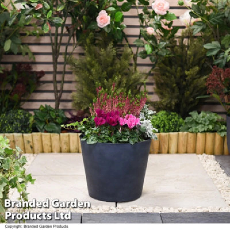 Image of Garden Gear Large Stone Effect Planter Garden Patio 30.5Cm Plastic (X2)
