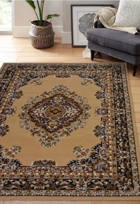 Image of THE RUGS Maestro Collection Traditional Design Rug in Brown 4470 B55 Size: 200cm x 290cm Brown Unisex 200cm x 290 cm