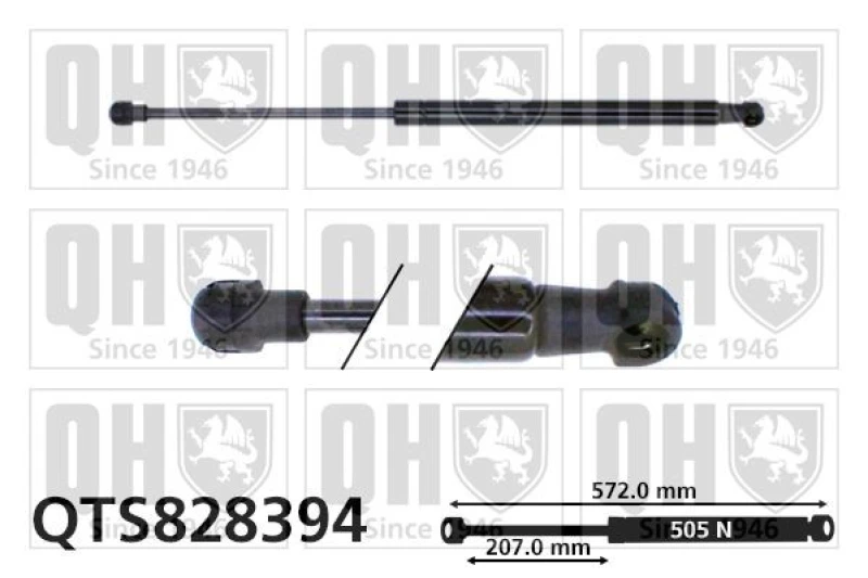 Image of QUINTON HAZELL Tailgate strut QUINTON HAZELL QTS828394