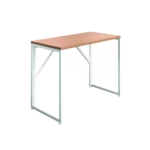 image of Jemini Folding Desk 1000x500x745mm Beech/White Leg KF80310