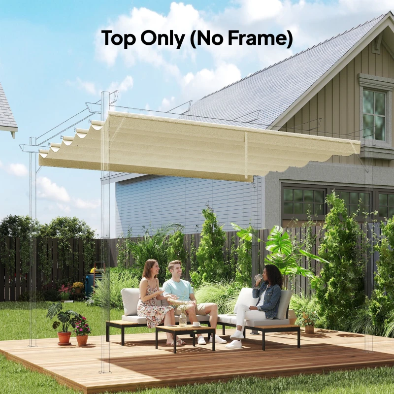 Image of Outsunny Pergola Shade Cover Replacement Canopy for 3 x 3(m) Pergola, Cream 84C-372V00CW