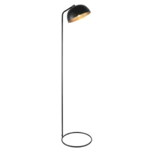 Image of Floor Lamp Light - Matt Black & Antique Brass Paint - 10W LED E27 -Complete Lamp