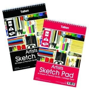 image of Tallon Artist Sketch Pad 40 Sheet A4 Pack of 6 TAL05682