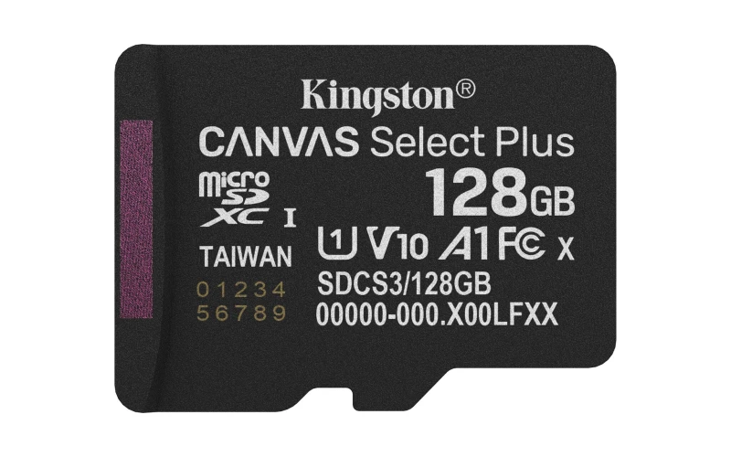 Image of Kingston Technology Kingston Technology 128GB micSDXC Canvas Select Plus Gen3 150R A1 Single Pack w/o ADP SDCS3/128GBSP