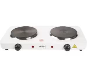 image of Pifco 204776 Double Electric Hot Plate - White