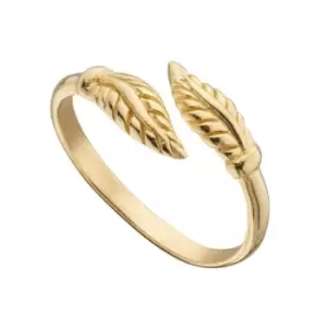 Image of Yellow Gold Plated Feather Wrap Around Toe Ring R3779