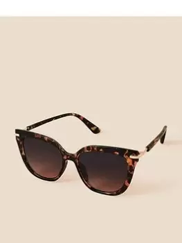 image of Accessorize Coloured Tort Wayfarer Sunglasses, Brown, Women