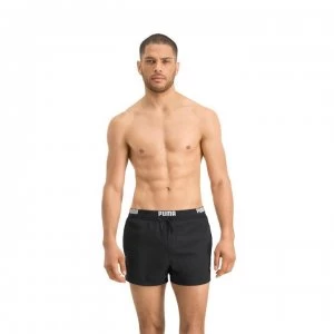 image of Puma Logo Swim Shorts Mens - Black