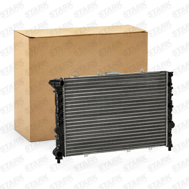 Image of STARK SKRD-0120018 Engine radiator Mechanically jointed cooling fins, Manual Transmission, Plastic Aluminium, Plastic Radiator,engine cooling (470)