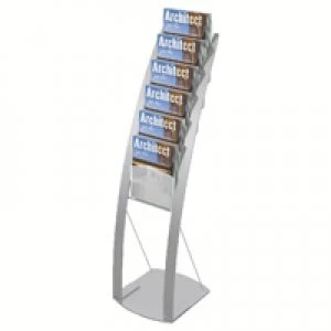 image of Deflecto Silver Six Pocket Literature Floor Stand DE693145