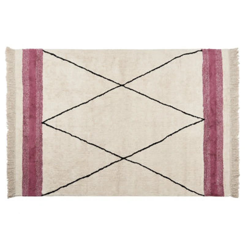 Image of Beliani Rug Afsar Light Beige 140 X 200 Cm Cotton