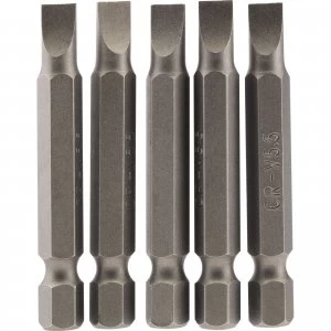 Image of Draper Slotted Screwdriver Bit 5.5mm 50mm Pack of 5