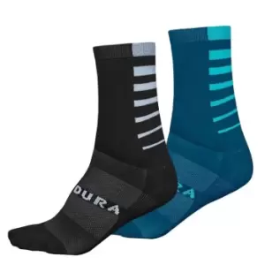 image of Endura Coolmax Stripe Socks Twin Pack - Blue