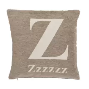 image of "Zzzzzz" Natural Filled Cushion 45x45cm