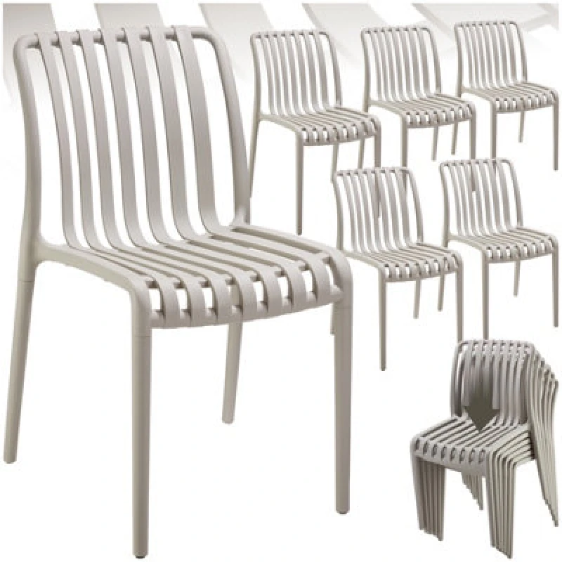 Image of tectake Garden Chairs Alcudia in Taupe Size: 6 Person Taupe Unisex 6 Person
