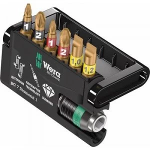 Image of Wera Bit-Check 7 Diamond 1 05057416001 Bit set 7 Piece Pozidriv, Phillips, Slot BiTorsion