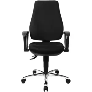 Image of Permanent Contact Operator Chair Fixed Armrest Power Star Profi - Black
