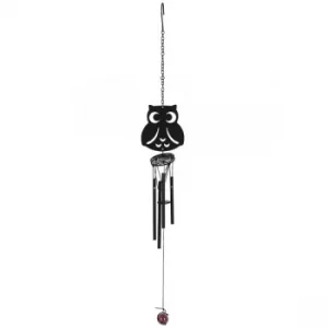 image of Black Owl Cutout Windchime