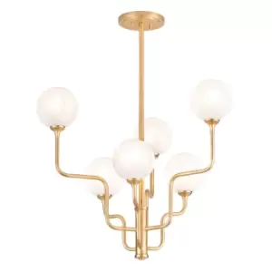 image of Hudson Valley Lighting 6 Light Chandelier in Vintage Gold Leaf