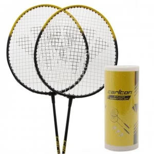 image of Carlton 2 Player Badminton Set - Black/Yellow