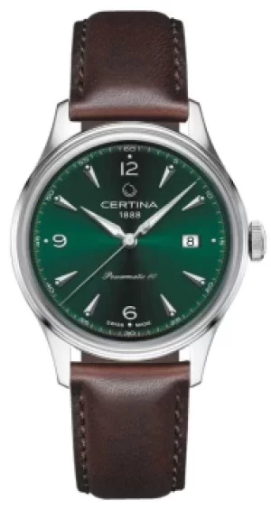 Image of Certina DS Powermatic 80 Green Dial Leather Strap Watch