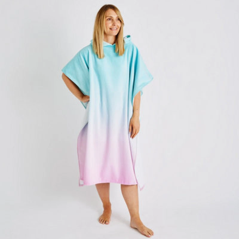 Image of Catherine Lansfield 'Ombre' Hooded Towel Poncho Pink unisex