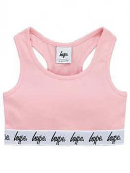 Image of Hype Girls Script Waistband Bralet - Pink, Size Age: 9-10 Years, Women