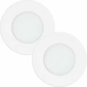 Image of 2 pack Wall Flush Ceiling Light Colour White Shade White Plastic LED 5W Inc