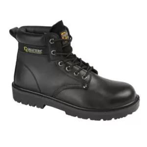 Image of Grafters Mens Leather Safety Boots (10 UK) (Black)