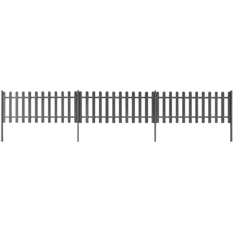 Image of VIDAXL Vidaxl - Picket Fence with Posts 3 pcs wpc 600x60cm 42826