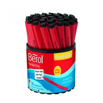 Image of Berol Handwriting Triangular Pen Black Pack of 36 2066666