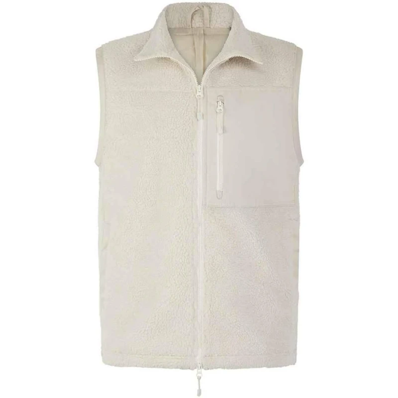 Image of Front Row Mens Sherpa Gilet in Natural Size: XS Natural Male XS