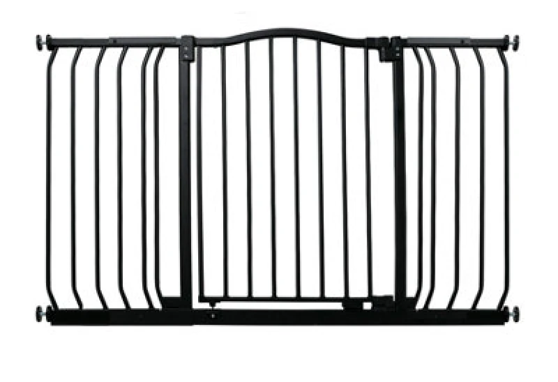 Image of Bettacare Curved Top Dog Gate, 152Cm - 161Cm, Matt Black, Pressure Fit Pet Gate For Dog And Puppy, Pet And Dog Barrier