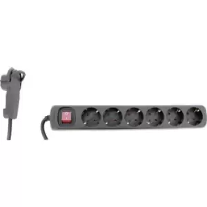 image of REV 0012626514 Power strip (+ switch) 6x Black PG connector