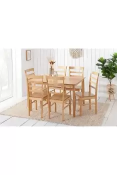 image of Cottesmore Rectangle Dining Set with 6 Upton Chairs